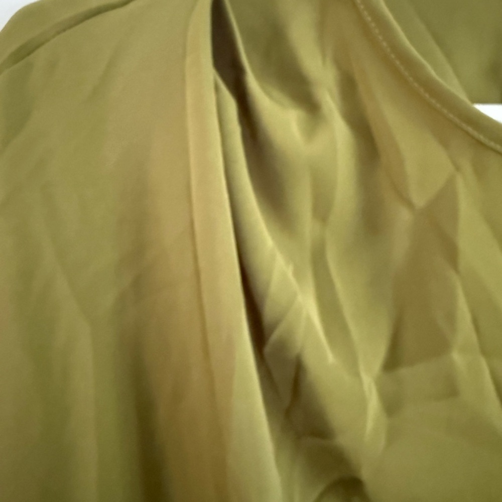Olive Green Blouse, Size Large - Picture 3 of 5